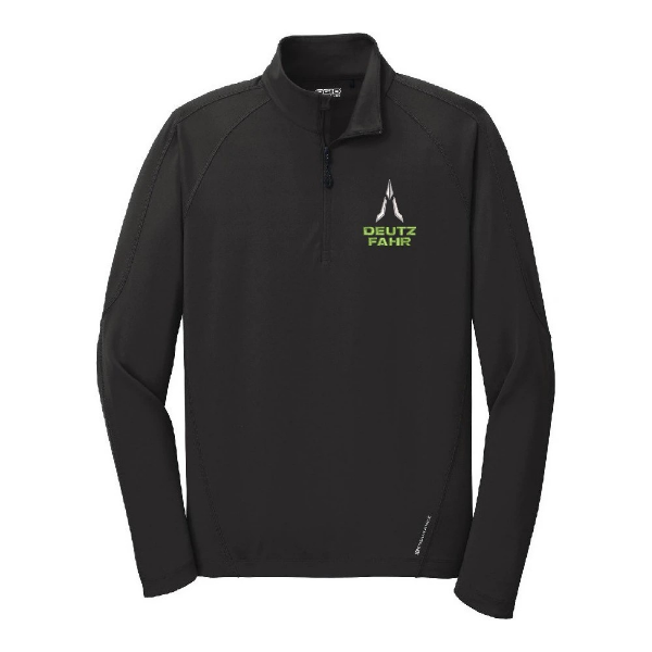 Black POD Deutz Fahr OGIO Quarter Zip Product Image on white background