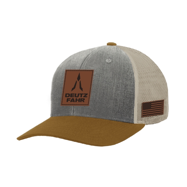Deutz-Fahr Heritage Patch Trucker Hat with mesh back and American flag detail